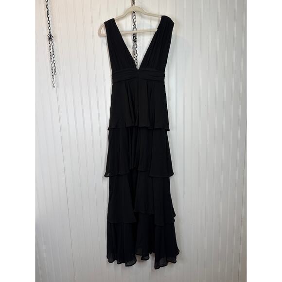 NWOT Lulus Amazing Evening Black Tiered Maxi Dress Bridesmaid Wedding Prom 1X - Picture 6 of 7